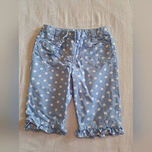 Mini Boden girls 4-5 years blue with white dots heart front pockets vguc